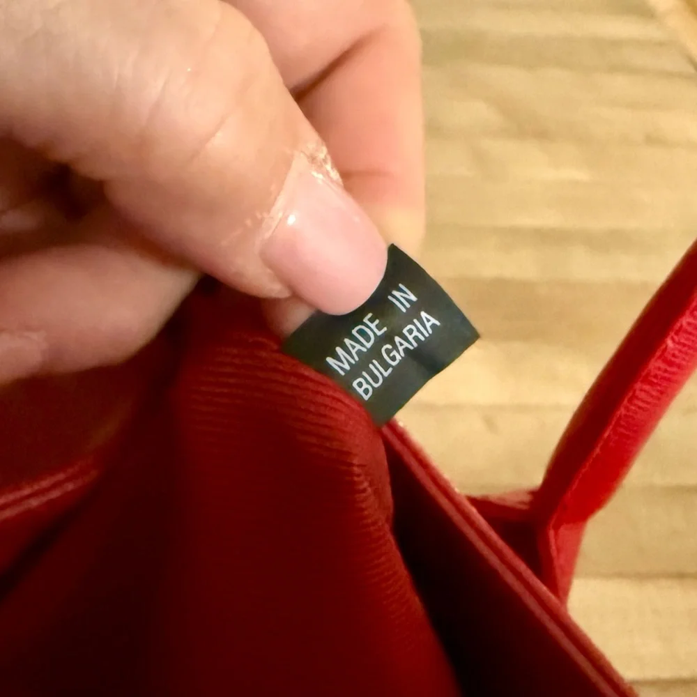 Furla Linda Saffiano Red Leather Top Handle Tote Bag Purse w/ Dustbag EUC